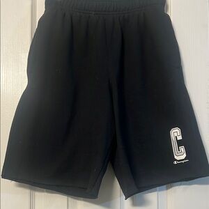Champion Black Athletic Shorts with elastic band and cotton fabric